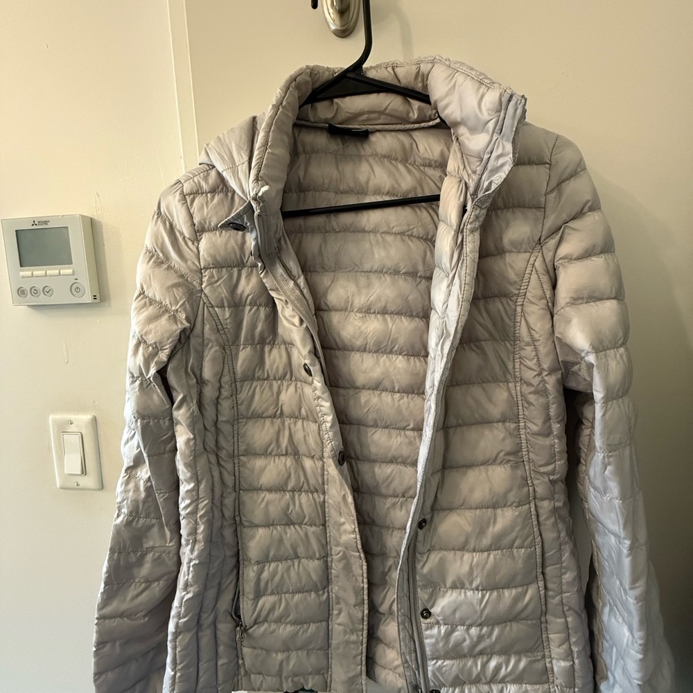 32 Degrees Gray Puffer Jacket Lightweight Quilted Design